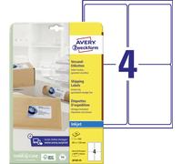 Avery Zweckform J8169-25 Étiquettes d'expédition, A4, 99,1 x 139 mm, 25 feuilles/100 étiquettes, blanches