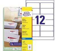 Avery Zweckform J8177-25 Étiquettes d'adresse, 99,1 x 42,3 mm, Convient pour Deutsche Post INTERNETMARKE, 25 feuilles/300 étiquettes, blanc