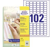 Avery Zweckform L3410REV-25 Étiquettes de prix, A4, 26 x 16 mm, 25 feuilles/2.550 étiquettes, blanc
