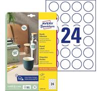 Avery Zweckform L3415-10 Étiquettes rondes, A4, Ø 40 mm, blanches