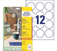 AVERY Zweckform L3416-10 Round Labels (120 Stickers on 10 Sheets, for Printing,