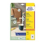 AVERY Zweckform L3416-10 Round Labels (120 Stickers on 10 Sheets, for Printing,