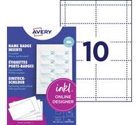 Avery Zweckform L4727-20 Étiquette à insérer pour badge 90 mm x 54 mm blanc