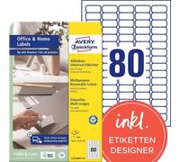 Avery Zweckform L4732REV-10 Étiquettes, détachables, Home Office, petit paquet, A4 35,6 x 16,9 mm, blanches