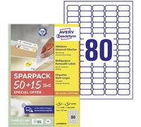 Avery Zweckform L4732REV-65 Etiquette universelles 35.6 x 16.9 mm papier blanc 65 feuille(s) décollable imprimante à jet dencre, imprimante laser, imprimante