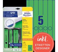 Avery L4750 - Vert - 38 x 297 mm 100 unités (20 feuille(s) x 5) étiquettes pour dossiers G