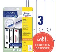 Avery Zweckform L4759-10 Étiquettes de classeur, 61 x 297 mm, 10 feuilles/30 étiquettes, blanc