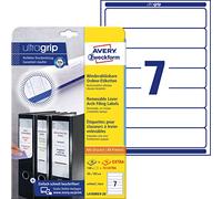 Avery Zweckform L4760REV Lot de 140 étiquettes de dossier A4 amovibles 38 x 192 mm 20 feuilles Blanc