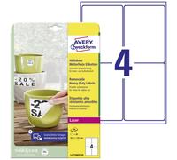 Avery-Zweckform L4774REV-20 Etiquette plastique 99.1 x 139 mm film de polyester blanc 80 pc(s) décollable imprimante laser