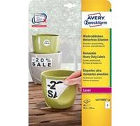 Avery Zweckform L4774REV-20 Etiquette plastique 99.1 x 139 mm film de polyester blanc 80 pc(s) décollable imprimante laser couleur, imprimante laser,