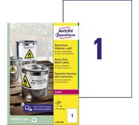 Avery Zweckform L4775-100 Étiquettes en film résistant aux intempéries, 210 x 297 mm, 100 feuilles/100 étiquettes, blanc