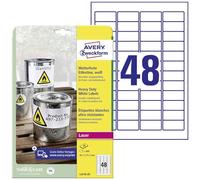 Etiquette plastique Avery-Zweckform L4778-20 45.7 x 21.2 mm film de polyester blanc 960 pc(s) fixation permanente