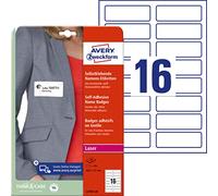Avery-Zweckform L4783-20 Etiquette badges 88.9 x 31 mm acétate de cellulose blanc 320 pc(s) décollable imprimante laser