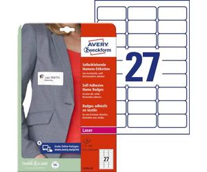 Avery Zweckform L4784-20 Badges adhésifs Acétate de cellulose Pour congrès, séminaires, conventions, etc. 63,5 x 29,6 mm 20 feuilles (Import Allemagne)