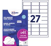 Avery Zweckform L4784-20 Etiquette badges 63.5 x 29.6 mm acétate de cellulose blanc 540 pc(s) décollable imprimante laser couleur, imprimante laser,