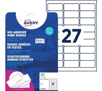 Avery Zweckform L4784-20 Étiquettes de nom, 63,5 x 29,6 mm, 20 feuilles/540 étiquettes, blanc