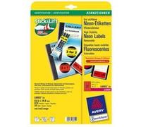 Avery Zweckform L6003 - Rouge fluo - 63.5 x 29.6 mm 675 étiquette(s) (25 feuille(s) x 27) étiquettes promo G