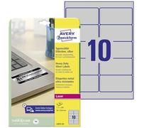 Avery Zweckform L6012-20 Etiquettes polyester ultra résistantes métallisées 96 x 50,8 mm 20 feuilles (Import Allemagne)