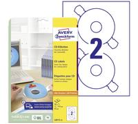 Avery-Zweckform L6015-25 Etiquette pour CD Ø 117 mm papier blanc 50 pc(s) fixation permanente imprimante à jet d'encre