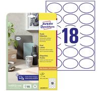 Avery Zweckform L6024REV-25 Paquet de 25 feuilles d'étiquettes ovales enlevables 63, 5 x 42,3 mm (Import Allemagne)