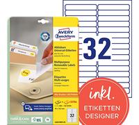 Avery Zweckform L6031REV-25 Paquet de 25 feuilles d'étiquettes enlevables multiusage pour marquage temporaire 96 x 16,9 mm (Import Allemagne)