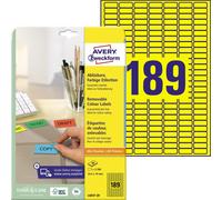 Avery Zweckform L6037-20 Étiquettes de couleur, 25,4 x 10 mm, 20 feuilles/3.780 étiquettes, jaune