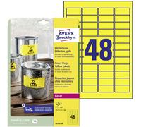 Avery Zweckform L6103-20 45.7 x 21.2 mm film de polyester jaune 960 pc(s) fixation permanente Etiquette plastique