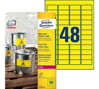 Avery-Zweckform L6103-20 Lot de 960 étiquettes autocollantes en film polyester Jaune 45,7 x 21,2 mm