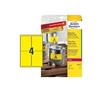 Avery Zweckform L6127 Polyester Mat Adhésif Permanent Jaune 99.1 X 139 Mm 32 Étiquette(S) (8 Feuille(S) X 4) Étiquettes
