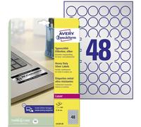 Avery Feuilles d'étiquettes L6129-20 – Lot 20 A4, 960 pcs Ø80mm, résistantes aux intempéries