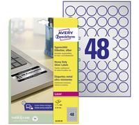 Avery-Zweckform L6129-20 Etiquette plaques signalétiques Ø 30 mm film de polyester argent 960 pc(s) fixation permanente