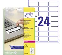 Avery Zweckform L6146-20 Étiquettes anti-décollement, 63,5 x 33,9 mm, 20 feuilles/480 étiquettes, blanc