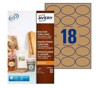 Avery Zweckform L7103 - Adhésif permanent - marron naturel - 42,3 x 63,5 mm (oval) 360 étiquette(s) (20 feuille(s) x 18 étiquettes G
