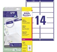 Avery Zweckform L7163-40 Étiquettes d'adresse, A4 avec ultragrip, 99,1 x 38,1 mm, 40 feuilles/560 étiquettes, blanc