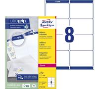 Avery Zweckform L7165-250 Étiquettes d'expédition, A4 avec ultragrip, 99,1 x 67,7 mm, 250 feuilles/2 000 étiquettes, blanc