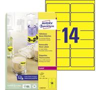 Avery Zweckform L7263Y-25, Étiquettes en couleurs spéciales, A4, 99,1 x 38,1 mm, 350 étiquettes / 25 feuilles, jaune fluo