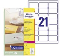 Avery Zweckform L7560-25 Etiquettes transparentes 63,5 x 38,1 mm 25 feuilles (Import Allemagne)