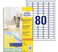 Avery Zweckform L7632-25 Mini-étiquettes d'organisation, A4, 35,6 x 16,9 mm, 25 feuilles/2 000 étiquettes, blanc
