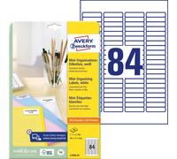 Avery Zweckform L7656-25 Mini-étiquettes d'organisation, A4, 46 x 11,1 mm, 25 feuilles/2.100 étiquettes, blanc