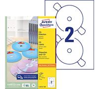 Avery Zweckform L7676-100 Paquet de 100 feuilles d'étiquettes à CD SuperSize opaques Ø 117mm (Import Allemagne)