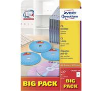 Avery-Zweckform L7676A-40P Etiquette pour CD Ø 117 mm papier blanc 80 pc(s) fixation permanente imprimante laser couleur