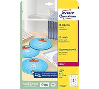 Avery Zweckform, L7760-25 Paquet de 25 feuilles d'étiquettes à CD SuperSize pour imprimante laser Ø 117 mm (Import Allemagne)