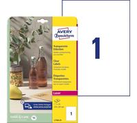 Avery Zweckform L7784-25 Étiquettes transparentes, A4, 210 x 297 mm, 25 feuilles/25 étiquettes, transparent