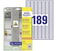 Etiquette ultra-adhésives Avery-Zweckform L7871-20 25.4 x 10 mm papier blanc 3780 pc(s) fixation permanente , fixation forte