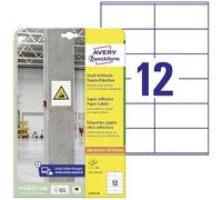 Avery Zweckform l7875-20 Papier antidérapante Étiquettes, 105 x 48 mm, 20 feuilles/240 étiquettes Blanc