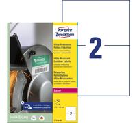 Avery Zweckform L7916-40 Étiquettes en film ultra-résistant, 210 x 148 mm, 40 feuilles/80 étiquettes, blanc