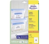 Avery Zweckform L7976-25 Étiquettes de congélation, 99,1 x 67,7 mm, papier résistant au froid, 25 feuilles/200 étiquettes, blanc