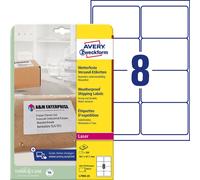 Avery Zweckform L7993-25 Étiquettes d'expédition, A4, 99,1 x 67,7 mm, 25 feuilles/200 étiquettes, blanc