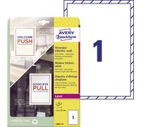 Avery-Zweckform L9001-10 Étiquettes pour verre 210 x 297 mm Polypropylène blanc 10 pc(s) décollable imprimante laser couleur