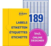 AVERY Zweckform Lot de 10 feuilles d'étiquettes transparentes (1 890 étiquettes adhésives, 25 x 10 mm sur A4, autocollantes, à imprimer, résistantes aux intempéries, inscriptions/autocollants de